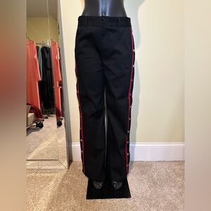 Fashion Nova Black Casual Slacks with Ref Stripe.